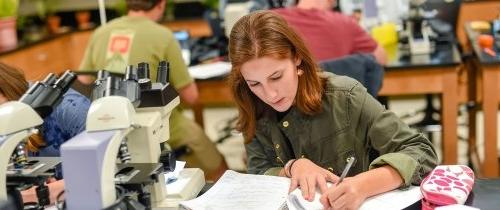 Student in lab